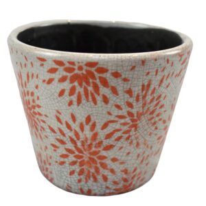 Coral & White Plant Pot