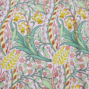 William Morris & Co, Daffodil Pink/Leaf Green Cushion Cover