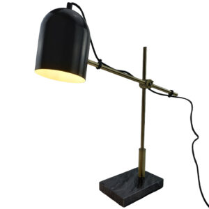 Derby Rectangular Black Marble & Steel Desk Lamp