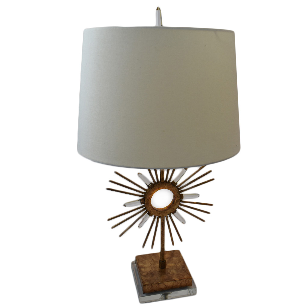 Gilded Nola, Sun King Distressed Gold Table Lamp
