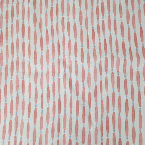 Linwood, Smocked Coral geometric patterned fabric